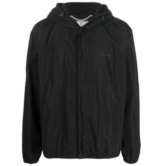 Off-white Mens Diag Tab Windbreaker Black Jacket - Size X-Large