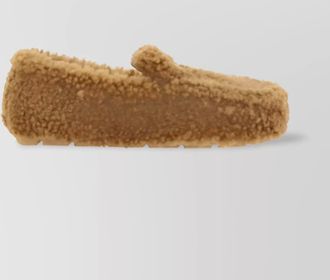 Prada shearling fabric loafers rubber sole
