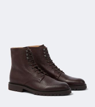 Brunello Cucinelli Leather lace-up boots