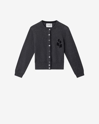 Isabel Marant Lona Logo Cardigan - Female - Anthracite-black - Size 34 - Marant &Eacute;toile - Gifts Ideas for Women