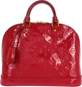 Louis Vuitton Alma Handbag Monogram Vernis Red Patent_Leather Handbag (Pre-Owned)