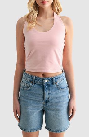 Lush Stretch Cotton Halter Top in Warm Pink at Nordstrom Rack, Size X-Large