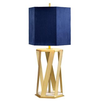 Netlighting Apollo 1 Light Table Lamp Brushed Brass E27 in Yellow
