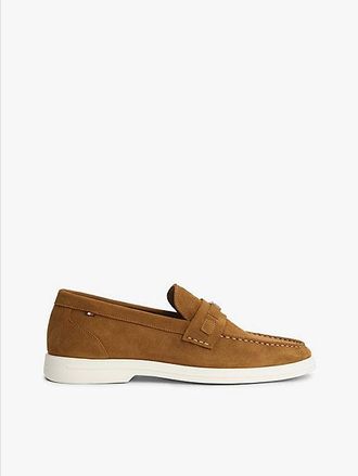 Tommy Hilfiger Flag Plaque Suede Loafers
