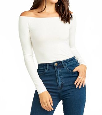 Show me your Mumu Marnie Top In White Rib