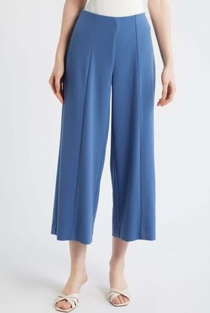 Anne Klein Center Seam Crop Wide Leg Pants in Blue Jay at Nordstrom, Size X-Large P