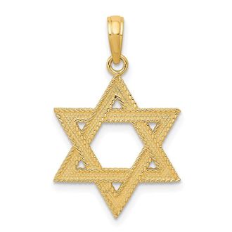 Diamond2Deal 10k Yellow Gold Star of David Pendant