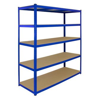 MonsterShop Monster Racking T-Rax Extra Wide Storage Shelves, Blue, 160cm W, 60cm in Blue