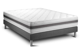 VITALIT Vitalit - Base Tapizada Gris + Colch&oacute;n Con Espuma Viscoel&aacute;stica 160 X 200