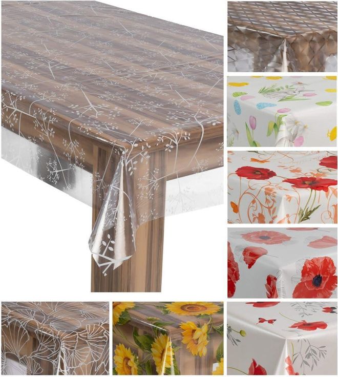 Laro Wachstuch-Tischdecke Wachstischdecke Gartentischdecke, Muster:Transparent Zweige, Größe:120x120 ab 37,99 €