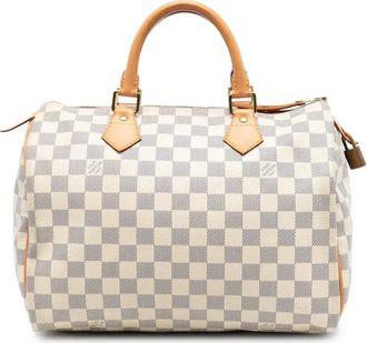 Louis Vuitton Borsa Boston Speedy 30 in tela Damier Azur 2014 - Bianco