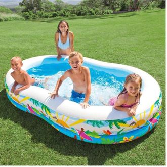 Trade Shop Trade Shop - Piscina Gonfiabile Paradise 262 X 160 X 46 Cm 2 Anelli Terrazzo Giardino