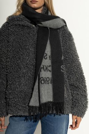 Acne Studios Wool Scarf, Unisex, Grey