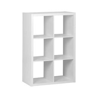 Sweeek Estanter&iacute;a est&aacute;ndar, 2 niveles, 6 compartimentos, blanco