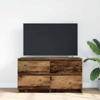 Berkfield Home TV Cabinet Old Wood 100x35x54 cm Engineered Wood in Brown | Size: 100 x 35 x 54 cm