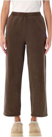 American Vintage Comfortabele Joggingbroek met Elastische Tailleband - Dames - Straight fit broeken - Bruin - S - Katoen - Broeken