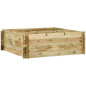 vidaXL Vidaxl - Jardinera De Verduras Madera Pino Impregnada 120x120x40 Cm