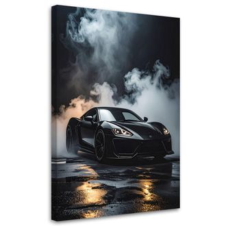 Feeby Cuadro En Lienzo, Coche Deportivo Negro, 80x120
