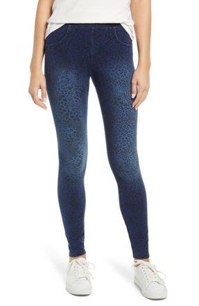Hue Animal Print Seamless Leggings in Medium Wash at Nordstrom, Size X-Small