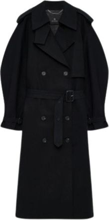 Anine Bing Pascale Maxi Trench - Dames - Trenchcoats - Zwart - S - Katoen - Jassen