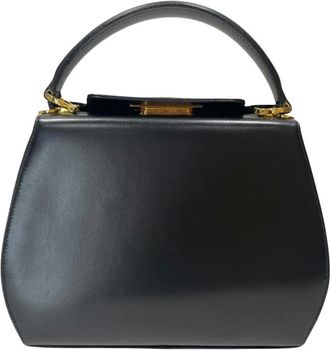Ferragamo Pre-owned Handbags, female, Black, Size: ONE SIZE Pre-owned Vintage Leather Top Handle Handbag