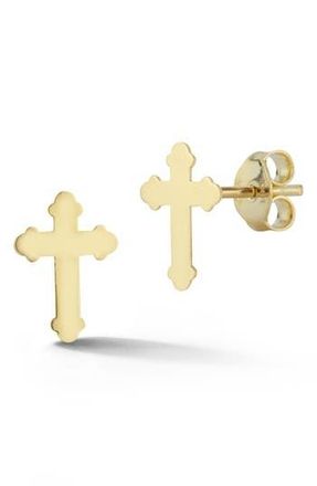 Ember Fine Jewelry Cross Stud Earrings in Gold at Nordstrom Rack