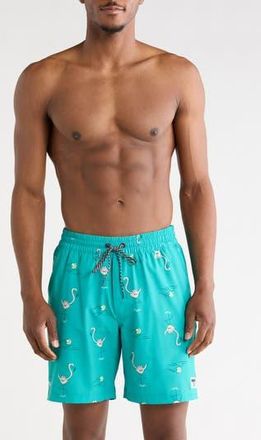 Hurley Shaka Flamingo Volley Swim Shorts in Teal Tint at Nordstrom Rack, Size X-Large