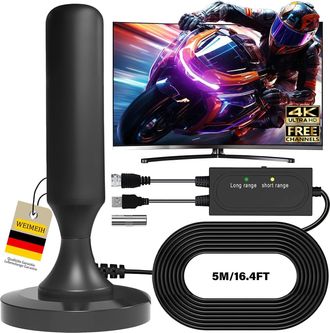 OEM Antena De Tv De Interior Potente, Antena Hdtv De Interior Con Base Magn&eacute;tica Potente 2025: Canales Locales Gratuitos, Recepci&oacute;n De Largo Alcance De 36
