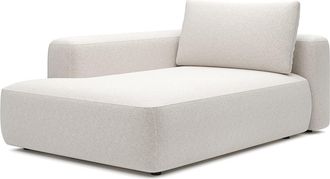 Vente-Unique Div&aacute;n &aacute;ngulo izquierdo en tela jaspeada crema DAVISO