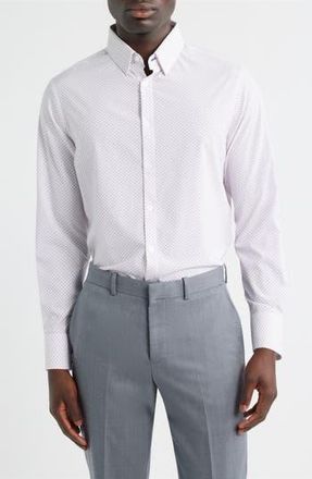 Mizzen+Main Leeward Trim Fit Dot Performance Button-Up Shirt in Lavender Haze Crest Dot at Nordstrom Rack, Size Large
