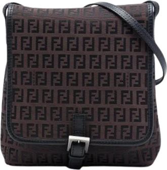Fendi Pre-owned Vintage Crossbody Bag - Dames - Vintage Schoudertas - Bruin - ONE Size - Leer - Vintage