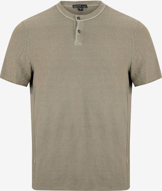 James Perse Kurzärmeliges T-Shirt aus Baumwolle Henley