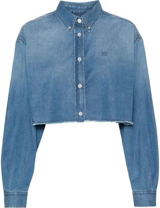Givenchy cropped denim shirt - women - Cotton - 34 - Blue