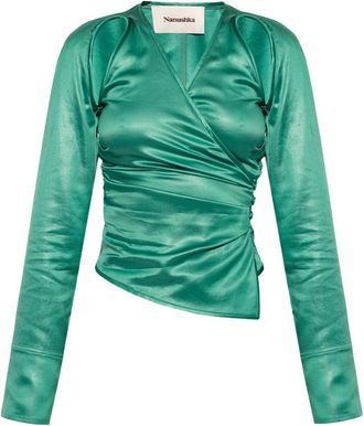 Nanushka Mado Top - Dames - Blouses - Groen - L - Overhemden