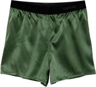 Tom Ford Zijden Pyjamashort - Dames - Pyjama - Groen - S - Satijn - Nachtkleding