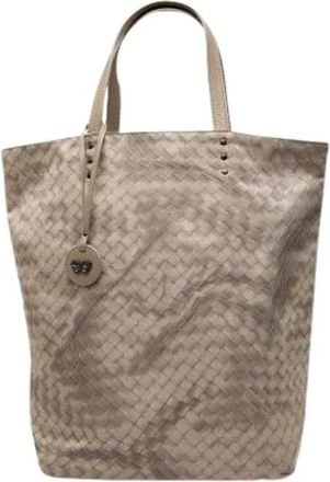 Bottega Veneta Pre-owned Tote Bags, female, Beige, Size: ONE SIZE Pre-owned Nylon Tote