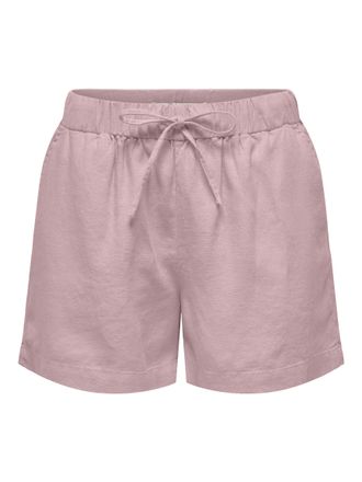 Only Shorts ONLY ONLGOA MW LIN BL PULL-UP SHORTS CC PNT, Damen, Gr. XL, N-Gr, burnished lila, Web, Obermaterial: 70% Viskose, 30% Leinen, unifarben, regula