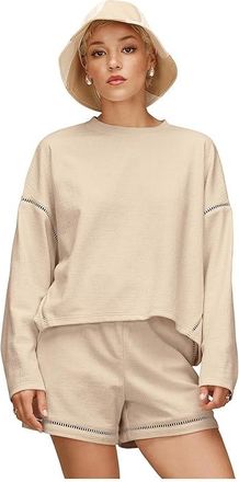 UGG Hayvie Crewneck Womens Clothing Cream : XS, Cotton/Elastane/Polyester