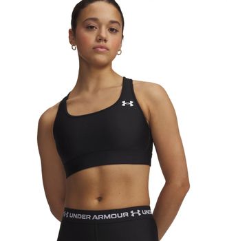 Under Armour Sport-BH UNDER ARMOUR HEATGEAR MID, Damen, Gr. XS, N-Gr, ultimate schwarz,, wei&szlig;, Obermaterial: 87% Polyester, 13% Elasthan. Futter: 92% Polyester, 8%