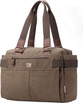 Troop London L853 Classic Double Grab Handle Handbag, Shoulder Bag Brown