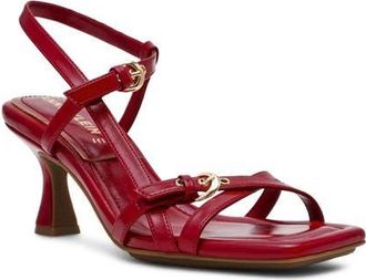 Anne Klein Jaydyn Kitten Heel Sandal in Red Crinkle at Nordstrom, Size 7.5