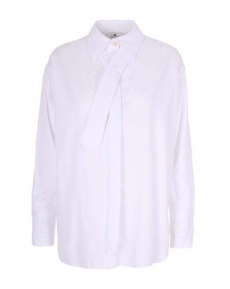 Elisabetta Franchi White Poplin Shirt with Tie