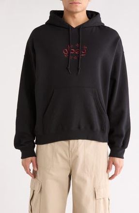 Obey Stars Embroidered Logo Hoodie in Digital Black at Nordstrom Rack, Size X-Small