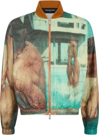 Dsquared2 Bomber con stampa astratta - Verde