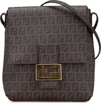 Fendi Pre-owned Womens Baguette Crossbody Bag - Brown Textile - One Size