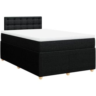 vidaXL Cama Box Spring Con Colch&oacute;n Tela Negro 120x200 Cm Vidaxl