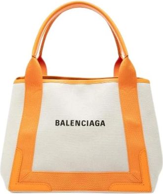 Balenciaga Pre-owned Tote Bags, female, Multicolor, Size: ONE SIZE Pre-owned Navy Cabas S