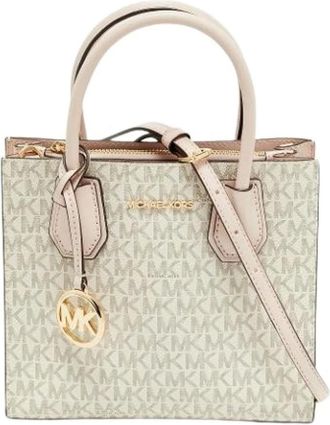 Michael Kors Pre-owned Handbags, female, Beige, Size: ONE SIZE Pre-owned Coated Canvas Handbag