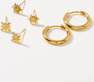 Simons Womens Star-and-ring earrings Set of 3