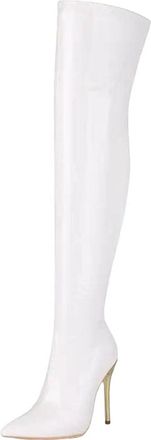 Generic Womens Sexy Over The Knee Boots Pointed Toe Super High Stiletto Heel With Side Zipper Thigh High Party Shoes